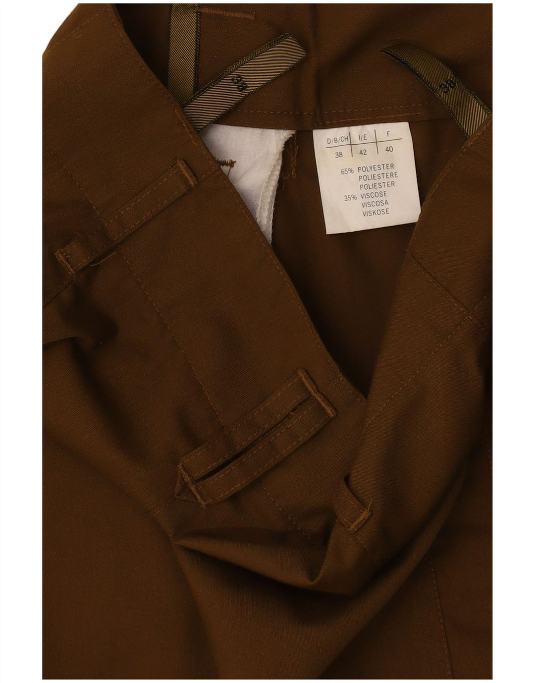 Vintage Womens Pegged Casual Trousers EU 38 Medium W28 L30 Khaki Polyester