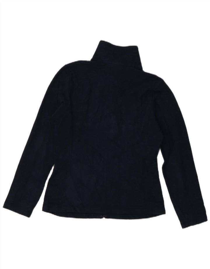 Patagonia Dame grafisk fleecejakke UK 10 Small Navy Blue Polyester