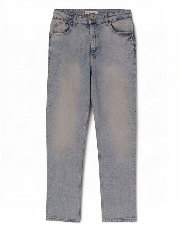 Zara Womens High Rise Tapered Jeans EU 40 Medium W30 L28 Blue