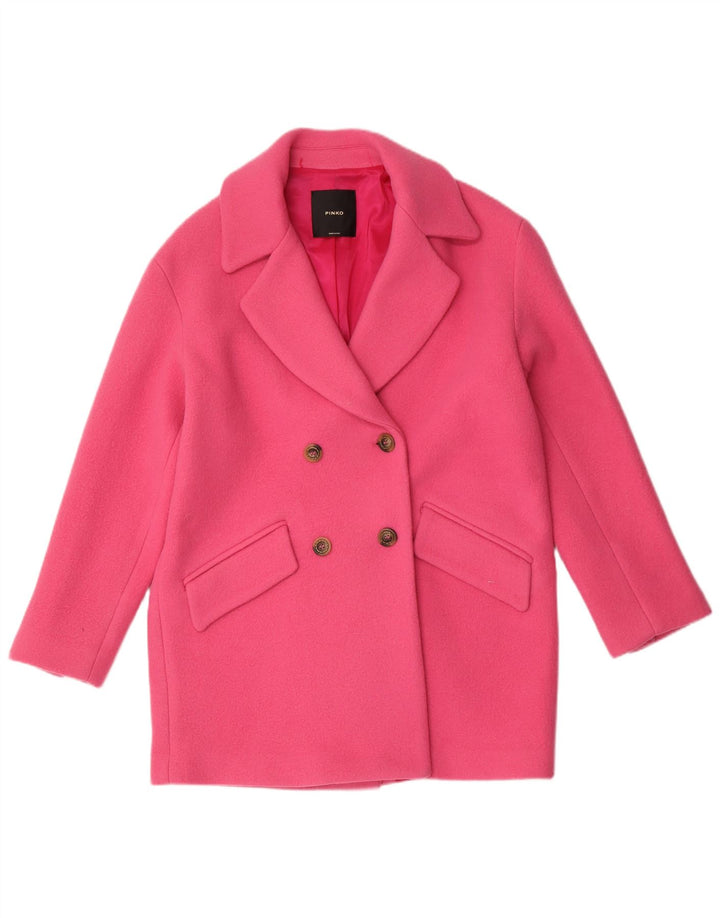 Cappotto doppiopetto oversize da donna Pinko UK 6 XS lana rosa