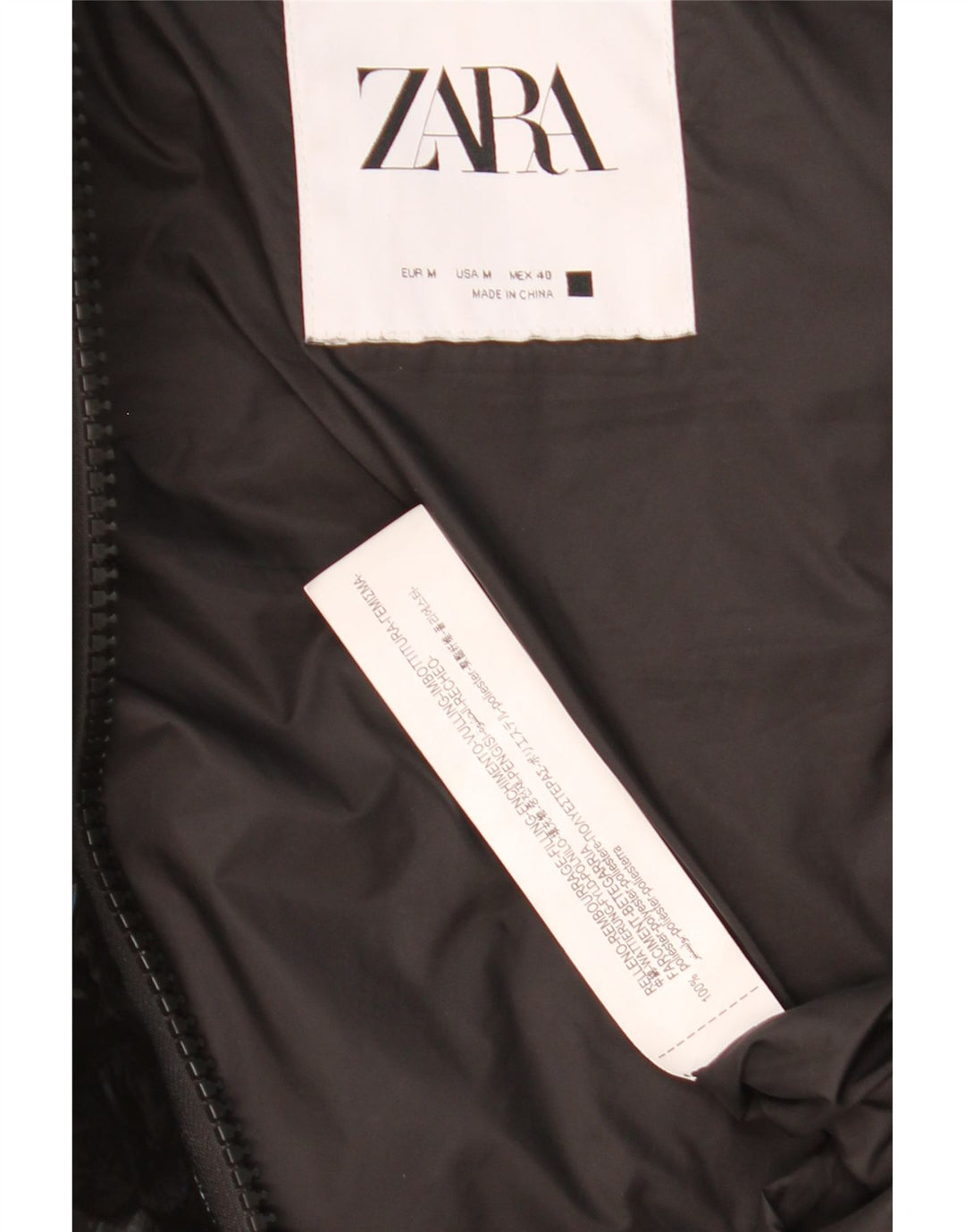 ZARA Mens Hooded Padded Gilet UK 38 Medium Black Polyester