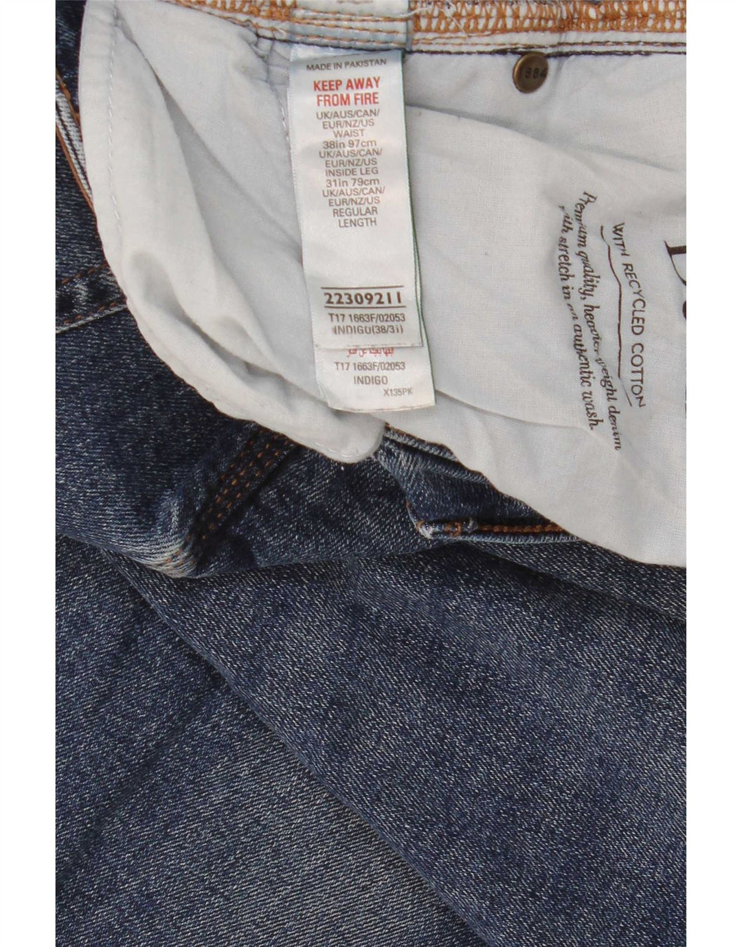 Marks & Spencer Mens Straight Jeans SW38 L31 Blue Cotton