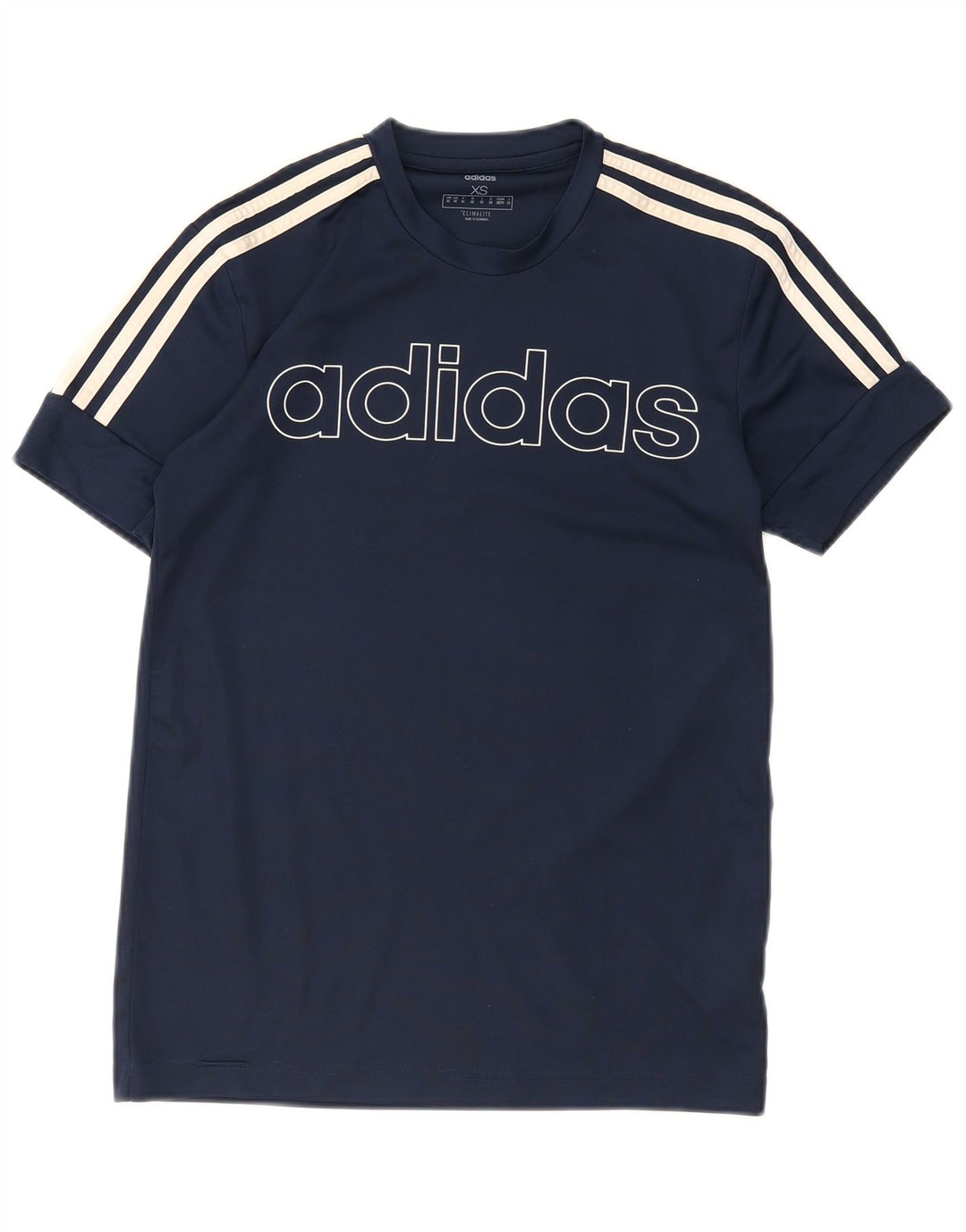 Adidas Mens Climalite Graphic T-Shirt Top XS Navy Blue Polyester