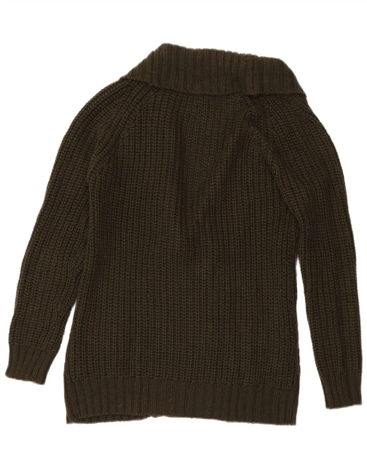 Zara Womens Double Breasted Cardigan Sweater UK 14 Medium Khaki
