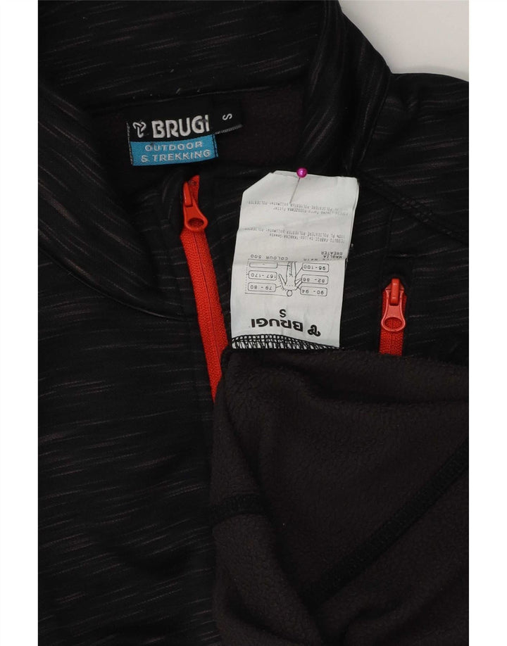 Brugi Sweatshirt med lynlås til mænd, lille, sort flækket polyester