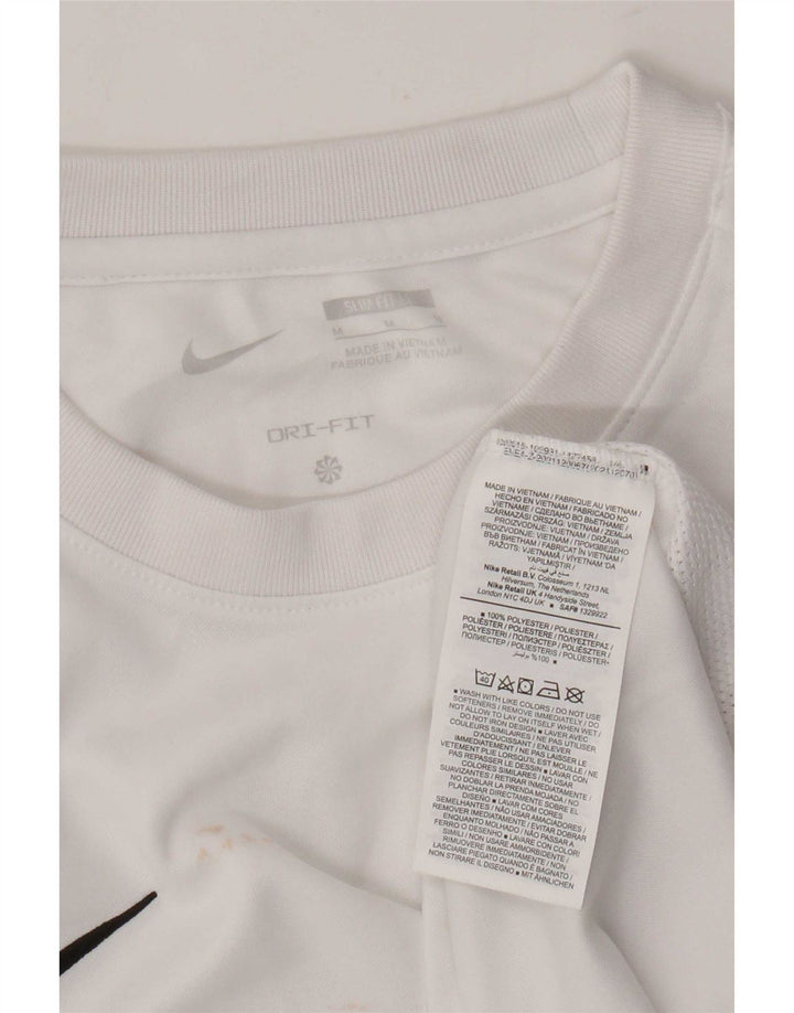 Nike Hommes Dri Fit Slim T-Shirt Haut Blanc Moyen Polyester