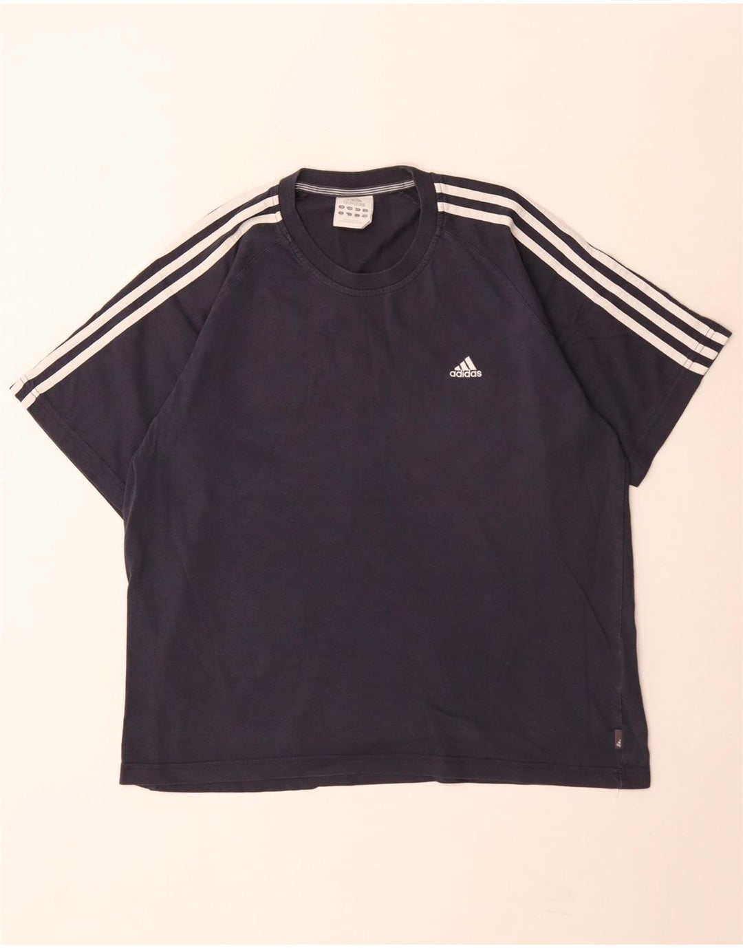 Adidas Mens T-Shirt Top Large Navy Blue Cotton