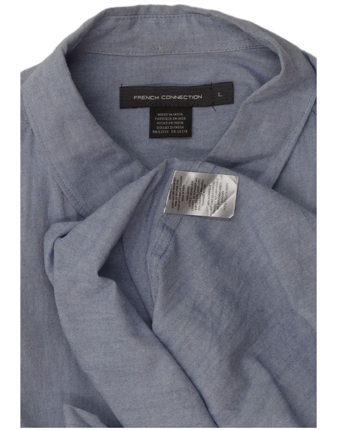 French Connection Mens Shirt Large Blue Cotton