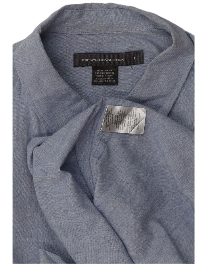 French Connection Mens Shirt Large Blue Cotton