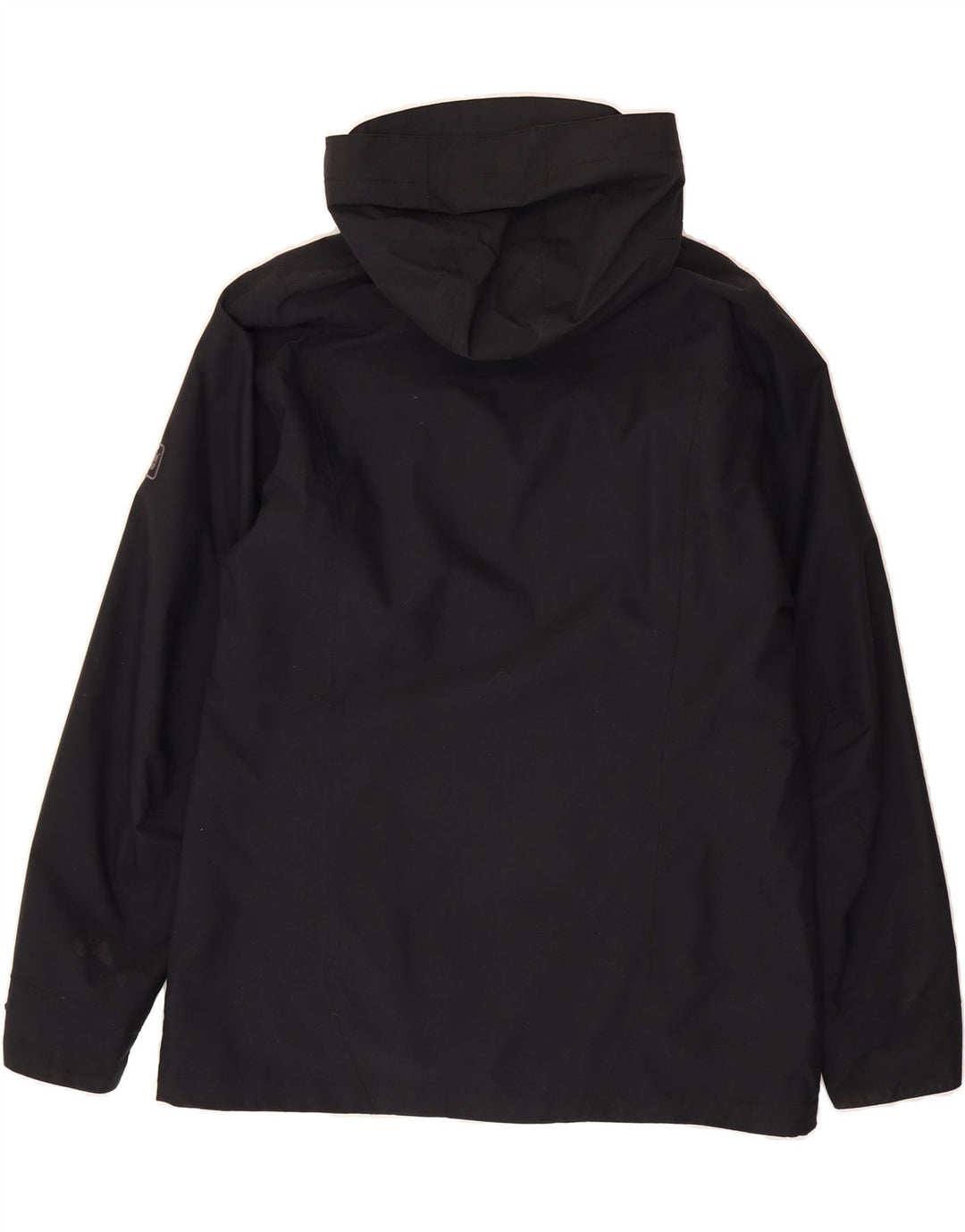 JACK WOLFSKIN Womens Hooded Windbreaker Jacket UK 16 Large Black Polyamide Vintage Jack Wolfskin and Second-Hand Jack Wolfskin from Messina Hembry 