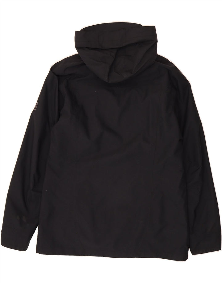 JACK WOLFSKIN Womens Hooded Windbreaker Jacket UK 16 Large Black Polyamide Vintage Jack Wolfskin and Second-Hand Jack Wolfskin from Messina Hembry 