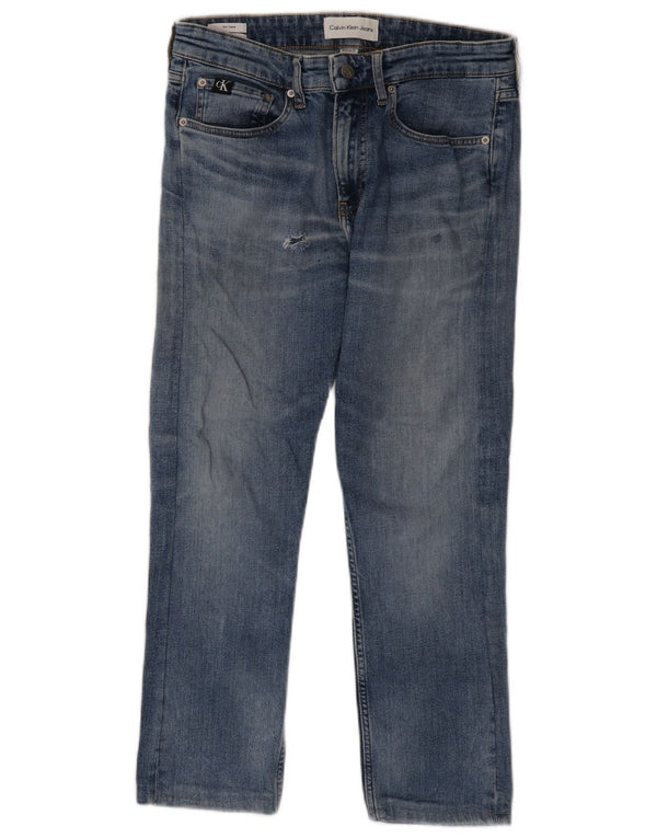 Calvin Klein Blugi Slim Tapered Distressed Bărbați L29 L25 Bumbac Albastru