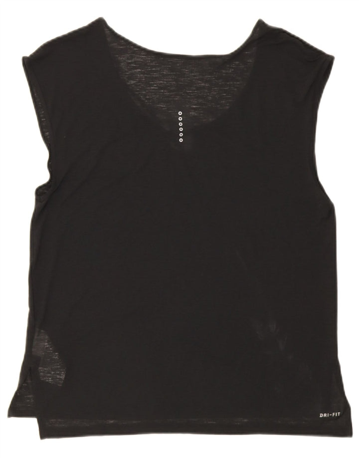 Nike Damen Dri Fit Weste Top UK 14 Medium Schwarz Polyester
