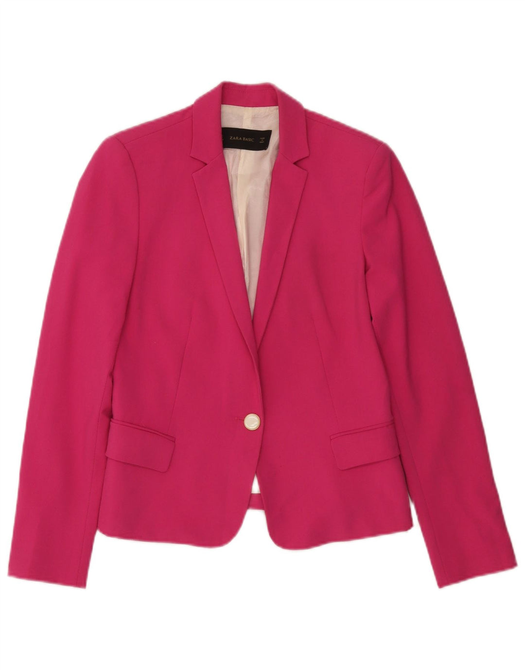 Giacca blazer a 1 bottone da donna Zara UK 10 piccola poliestere rosa