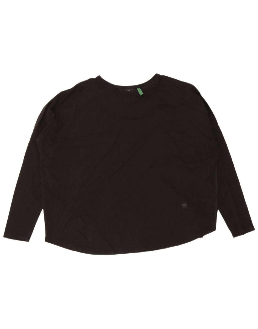G-Star Womens Oversized Top Long Sleeve UK 14 Medium Black Cotton