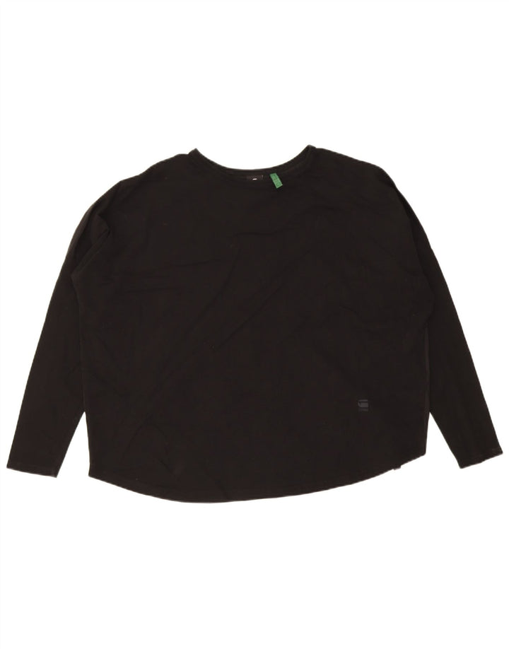 G-Star Womens Oversized Top Long Sleeve UK 14 Medium Black Cotton