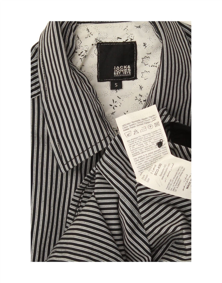 Jack & Jones Mens Graphic Shirt Small Black Pinstripe Cotton