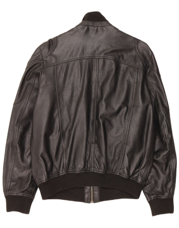 Vintage Mens Leather Jacket UK 40 Large Black Leather