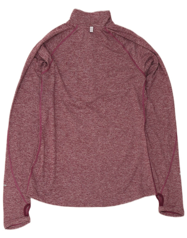 Nike Womens Dri Fit Pullover Tracksuit Top UK 10 Small Burgundy Flecked