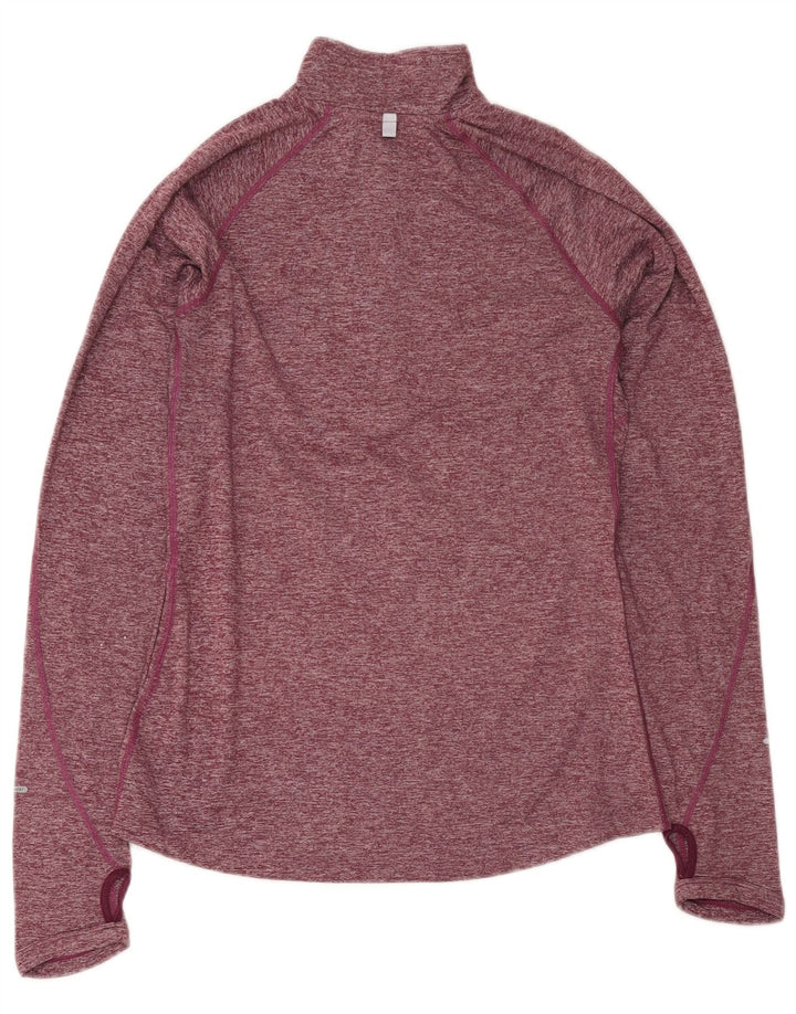 Nike Dame Dri Fit Pullover Træningsdragt Top UK 10 Small Burgundy Flecked