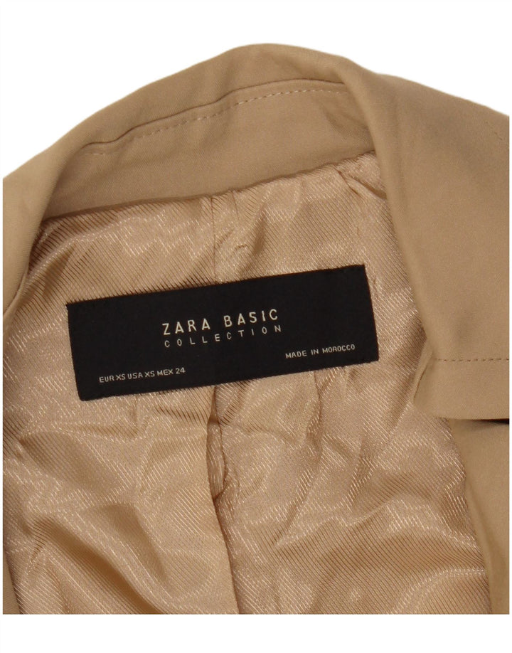 ZARA Womens Sleeveless Double Breasted Coat UK 6 XS Beige