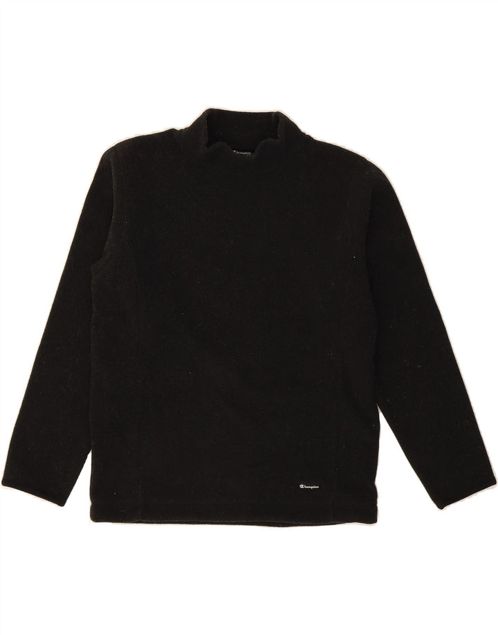 CHAMPION Womens Oversized Fleece Jumper UK 10 Small Black Polyester Vintage Champion and Second-Hand Champion from Messina Hembry 