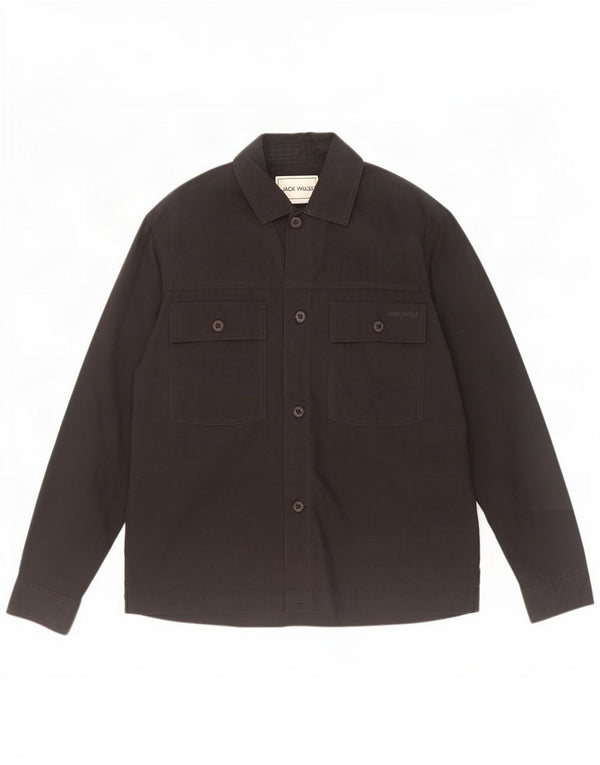 Jack Wills Mens Overshirt Shirt Small Black Cotton