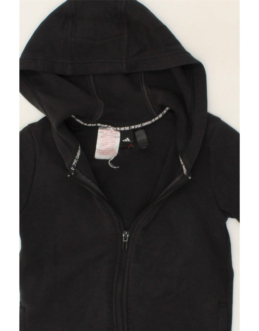 ADIDAS Boys Zip Hoodie Sweater 7-8 Years Black Cotton Vintage Adidas and Second-Hand Adidas from Messina Hembry 