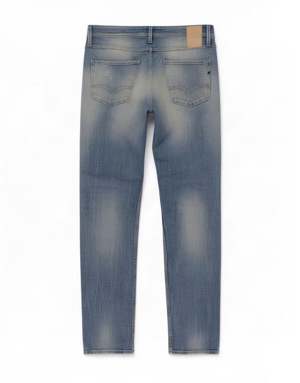 Replay Damen Anbass Distressed Slim Jeans W29 L32 Blaue Baumwolle