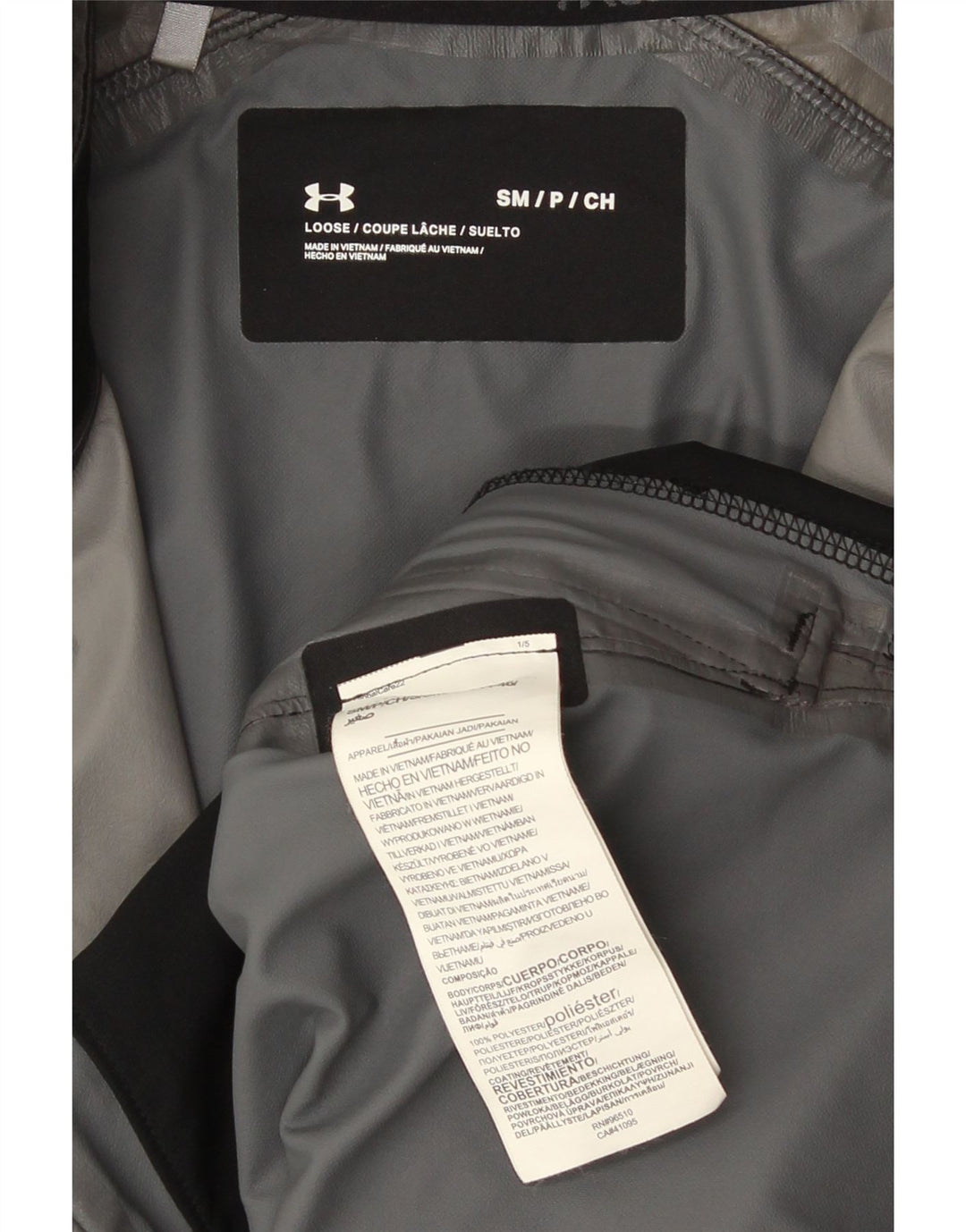 Under Armour Mens Tracksuit Top Jacket Small Black Pinstripe Polyester