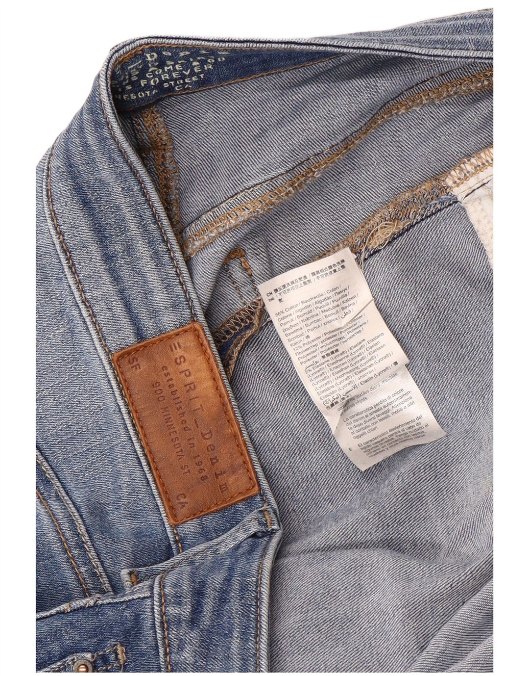 Esprit Womens Denim Skirt W34 Large Blue Cotton