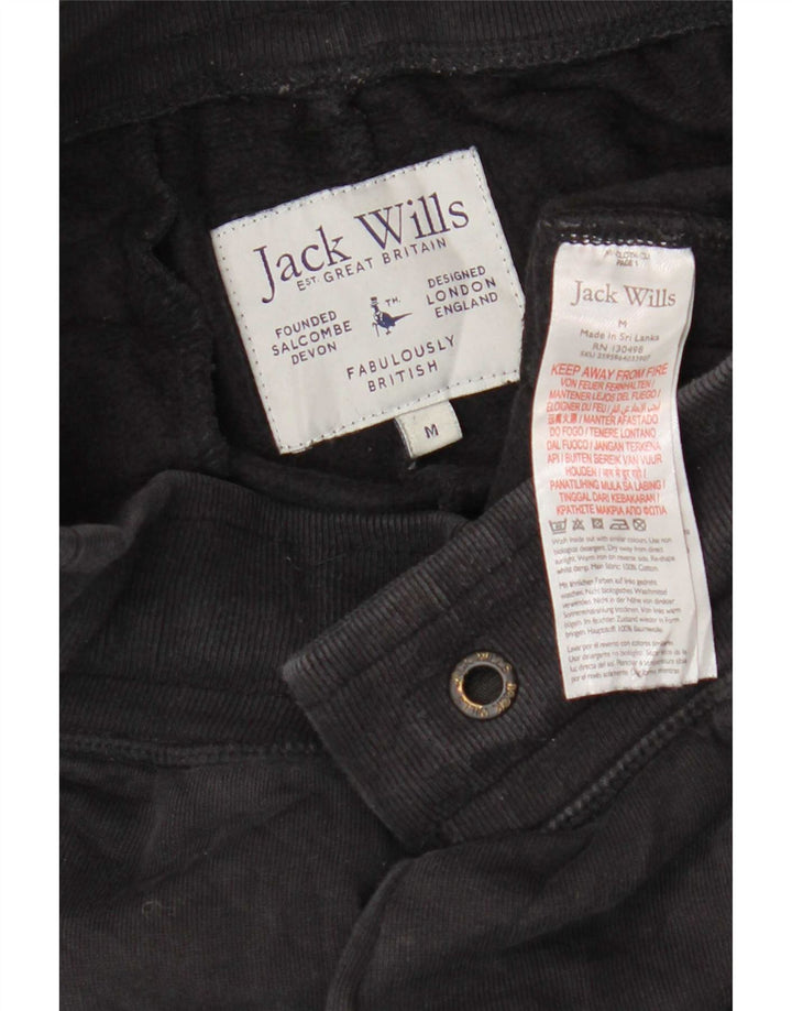 Jack Wills Mens Graphic Tracksuit Trousers Joggers Medium Black Cotton