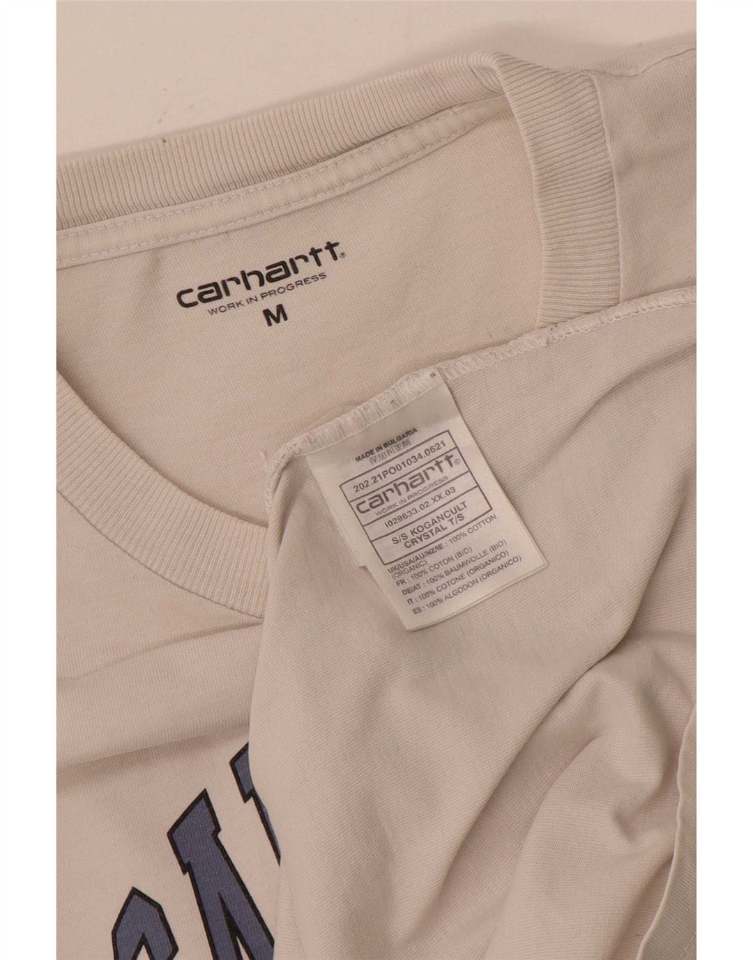 Carhartt Mens Graphic T-Shirt Top Medium White Cotton
