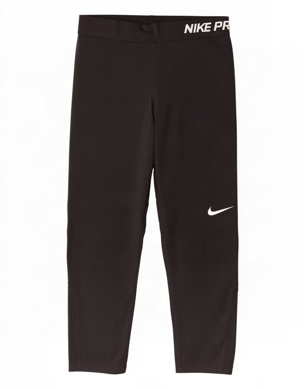 Nike Dame Dri Fit Grafiske Capri Leggings UK 10 Small Black