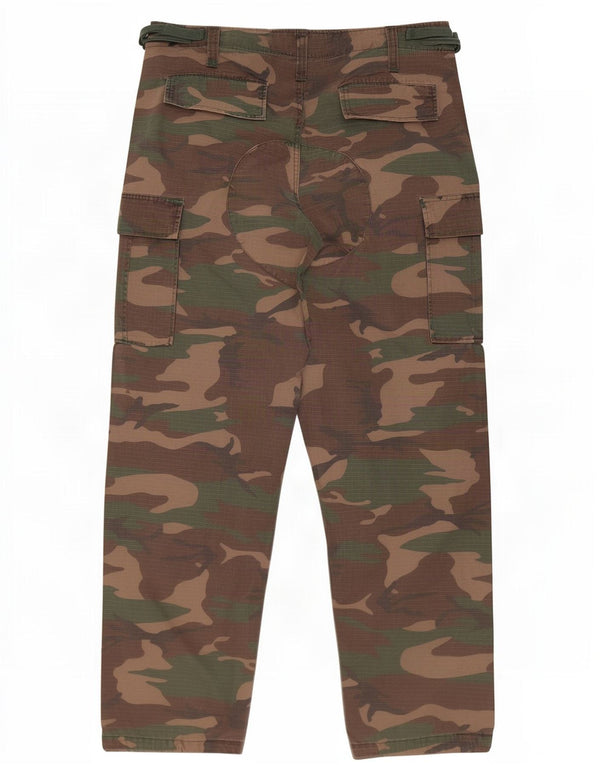 Vintage Mens Regular Cargo Trousers Large W38 L32 Brown Camouflage Cotton