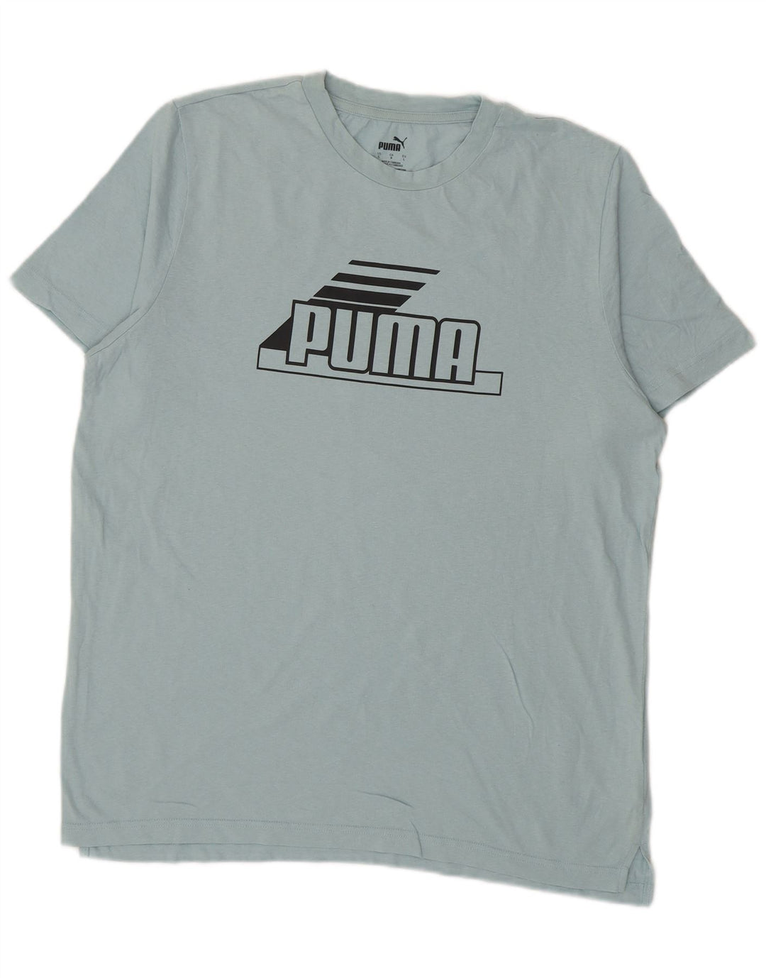 Puma Mens Graphic T-Shirt Top Large Turquoise Cotton