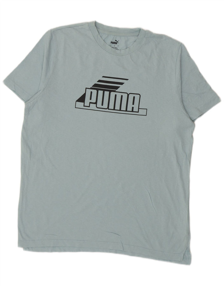 Puma Mens Graphic T-Shirt Top Large Turquoise Cotton