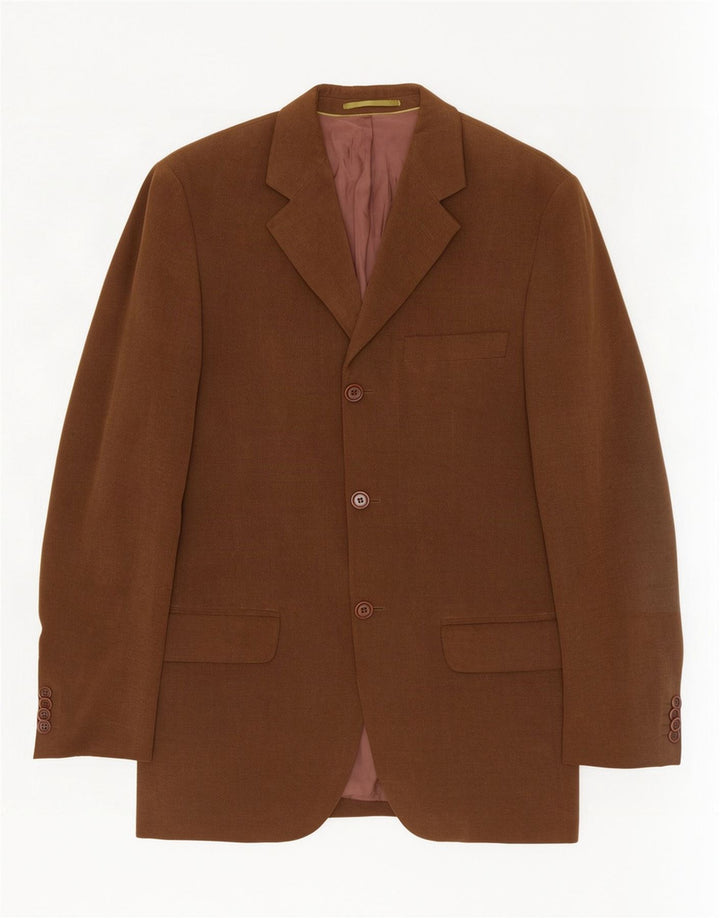 Jaqueta blazer masculina Massimo Dutti com 3 botões UE 46 algodão marrom pequeno