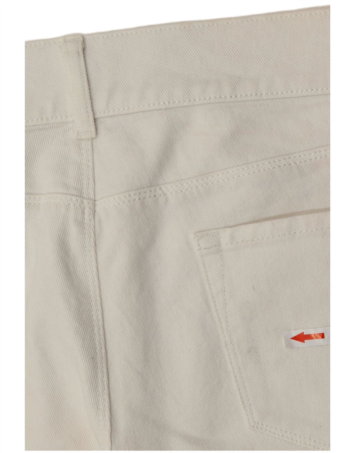 Benetton Womens Denim Hot Pants W32 Large Off White