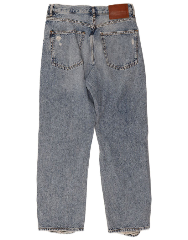 Zara Womens Distressed Straight Jeans EU 38 Small W28 L27 Blue