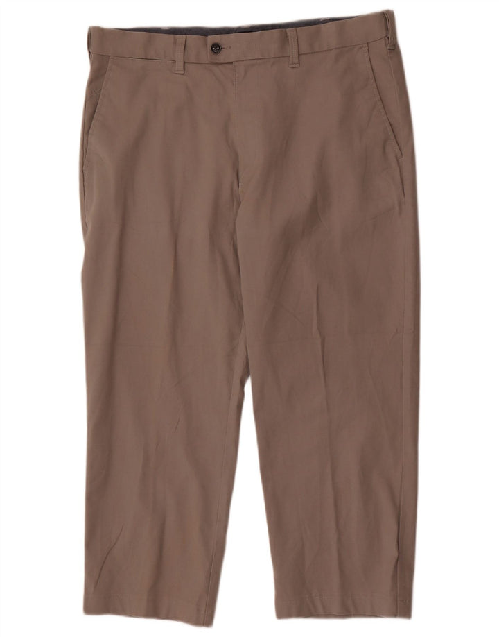 Marks & Spencer Mens Blue Harbour Cropped Trousers W38 L25 Grey Cotton