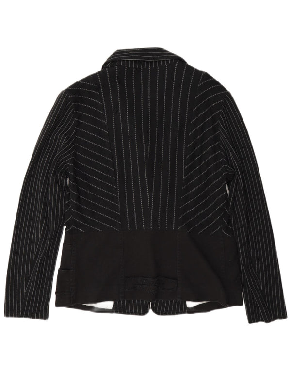 Jachetă Desigual pentru femei cu 1 nasture EU 44 XL, viscoză cu dungi gri