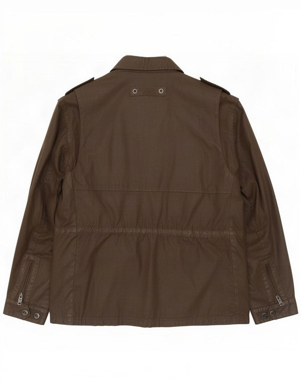 Camel Active Herre vokset bomuld Utility Jacket UK 42 XL Brun