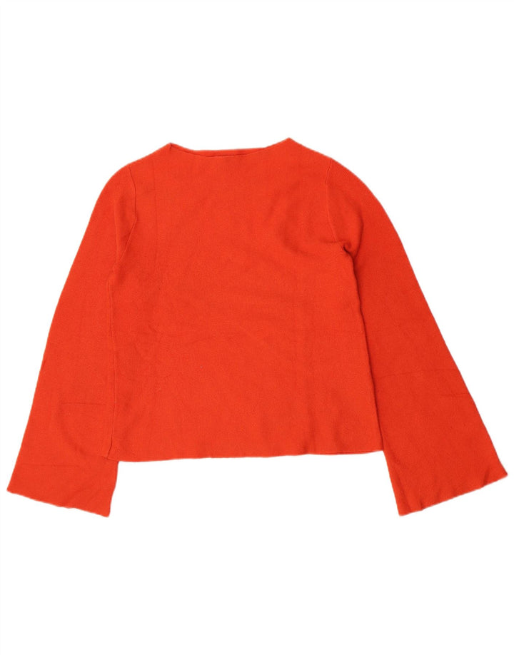Oasis Womens Top Long Sleeve UK 6 XS Orange Viscose