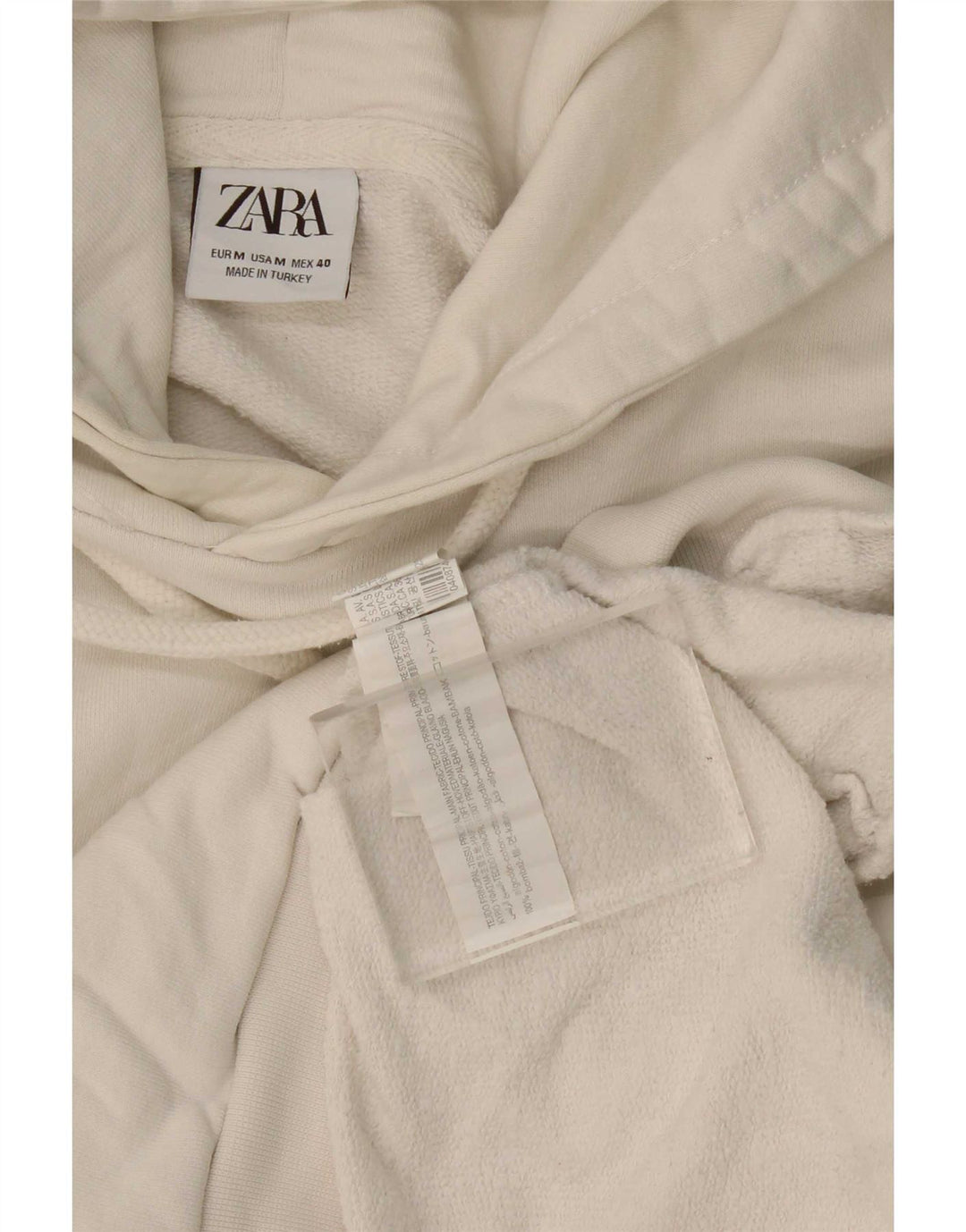 Zara Herre hættetrøje Jumper Medium Hvid Bomuld