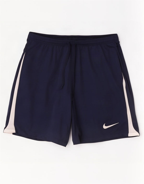 Nike Mens Slim Fit Sport Shorts Large Navy Blue Colourblock Polyester