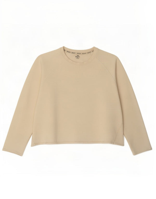 Marks & Spencer Damen Crop Bluse Top UK 20 2XL Beige Baumwolle