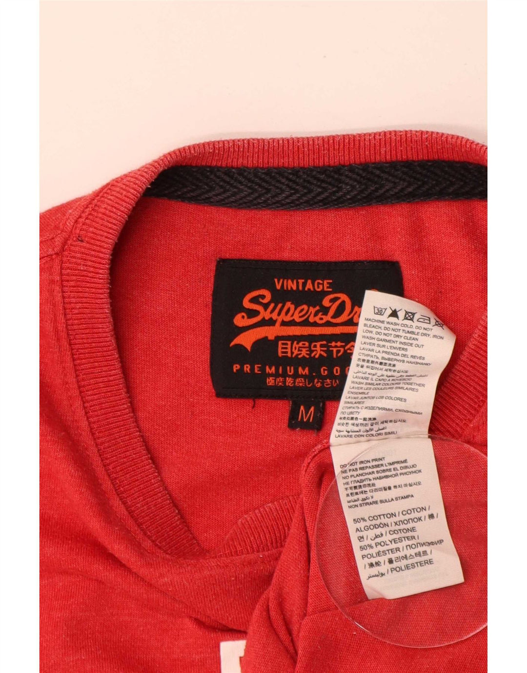 Мужская футболка с рисунком Superdry, хлопковый топ среднего красного цвета