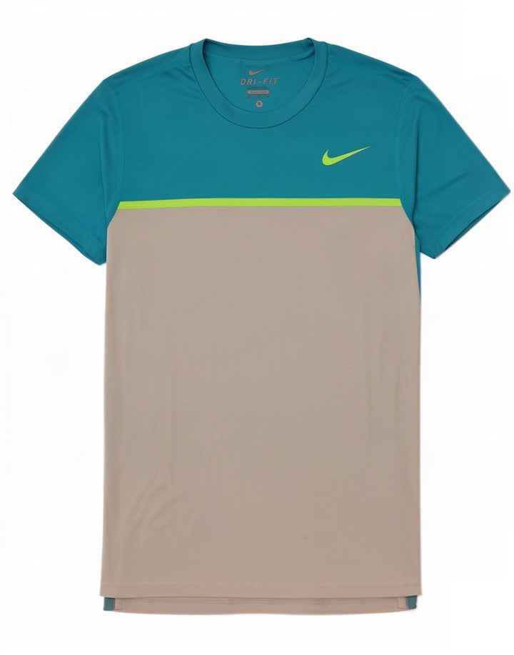 Ανδρικό μπλουζάκι Nike Dri Fit Top Small Blue Colorblock Polyester