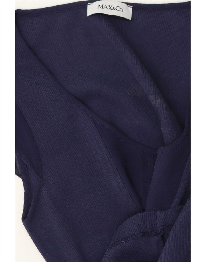Max & Co. Damen Blusenoberteil UK 12 Medium Marineblau
